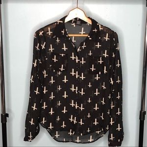 • Chiffon • Sheer • Crosses • Button Down • Gothic